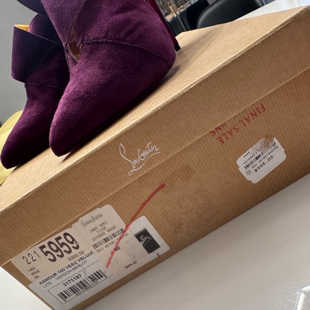 Christian Louboutin Burgundy Heeled Boots